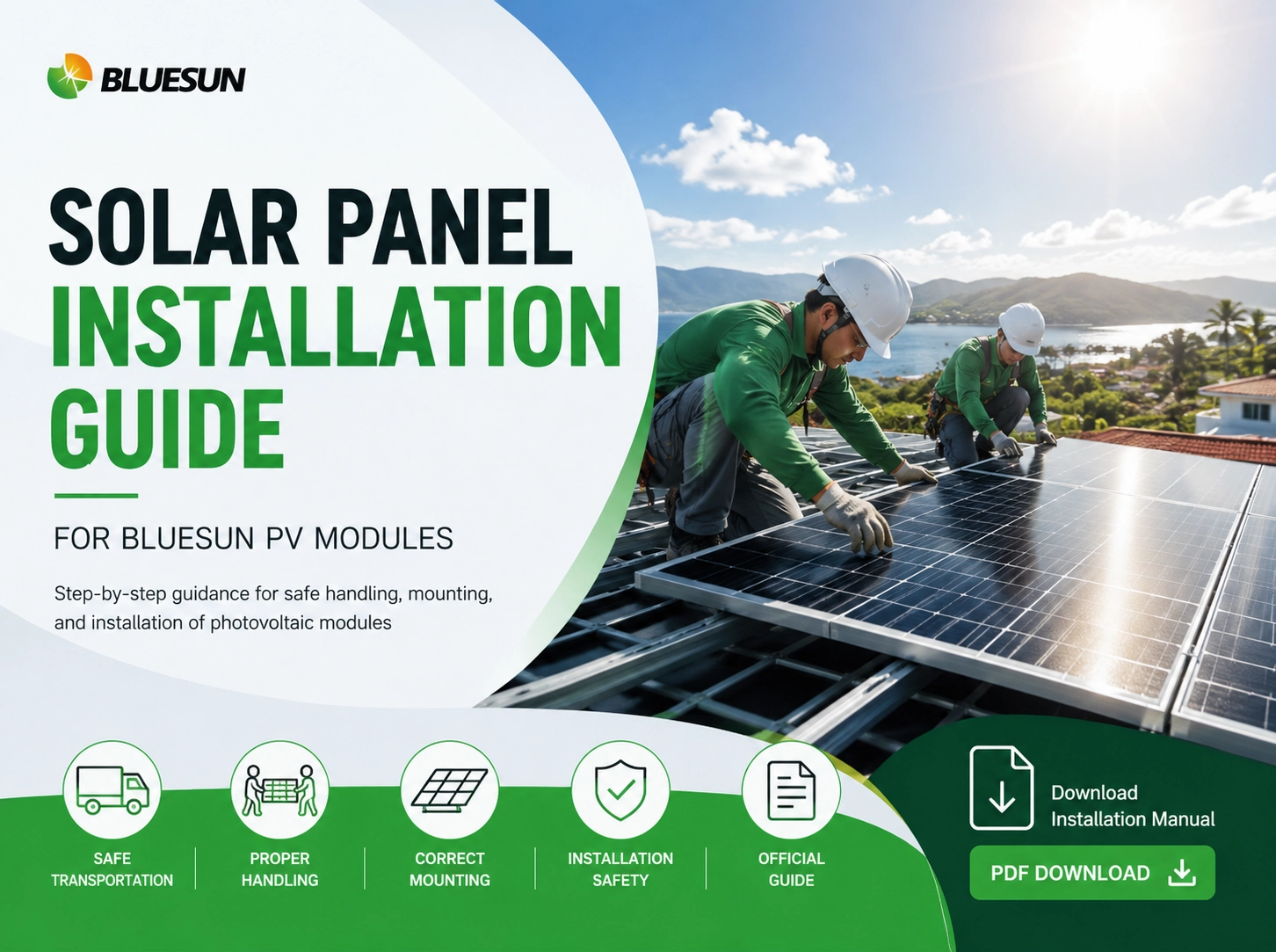 Tấm pin mặt trời Installation Guide for PV Modules | Bluesun Solar