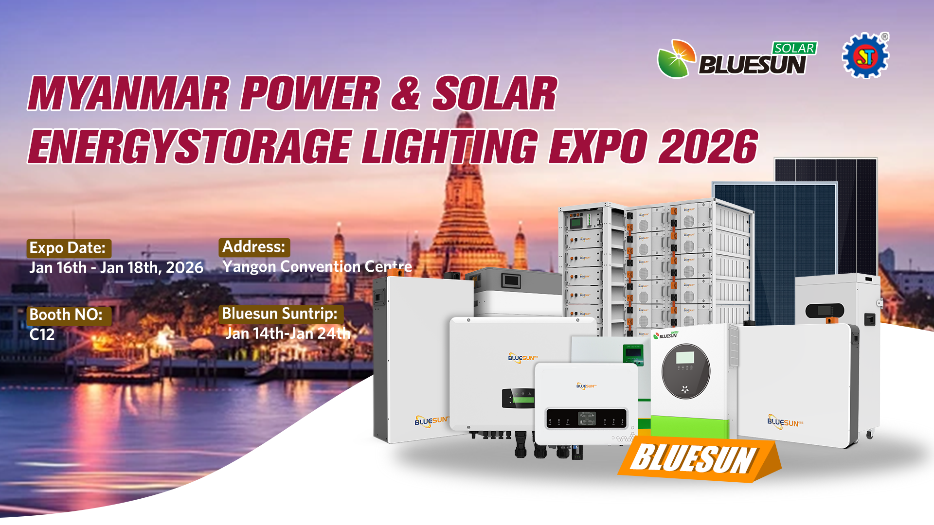 Lời mời chính thức: Tham gia Bluesun tại 2026 Yangon Solar Expo (Gian hàng C12)